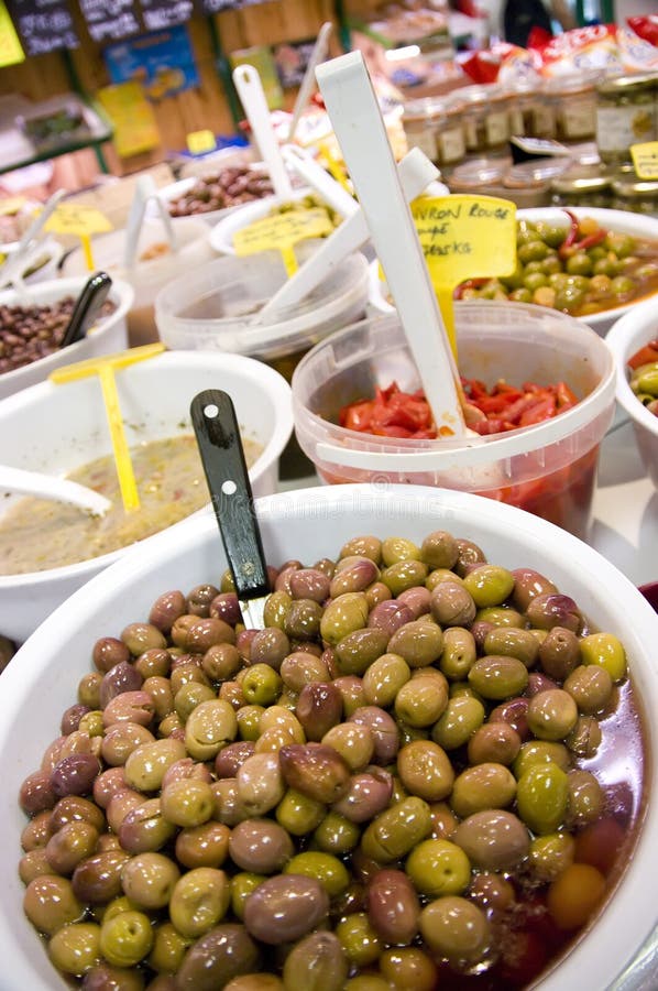Olives in shop stock photo. Image of french, offer, types 6044172