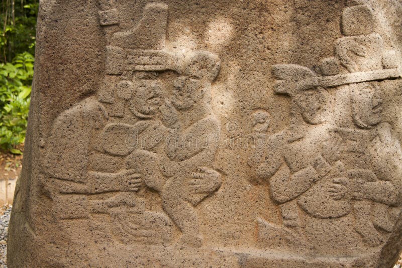 Olmec rock carving sculpture,Olmec Archaeological Museum,La Venta Park.Villahermosa,Tabasco,Mexico