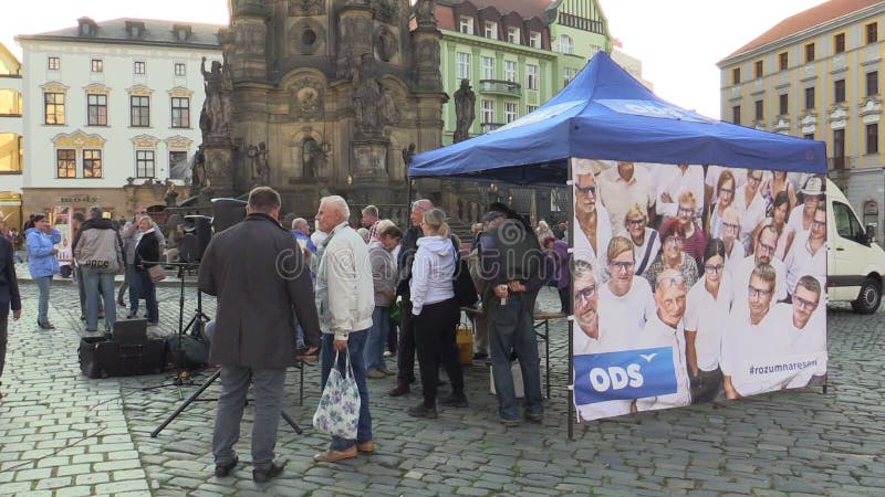 Olomouc, République Tchèque, le 2 septembre 2018 : La réunion pré-électorale du Parti démocrate civique de l'ODS sur la place