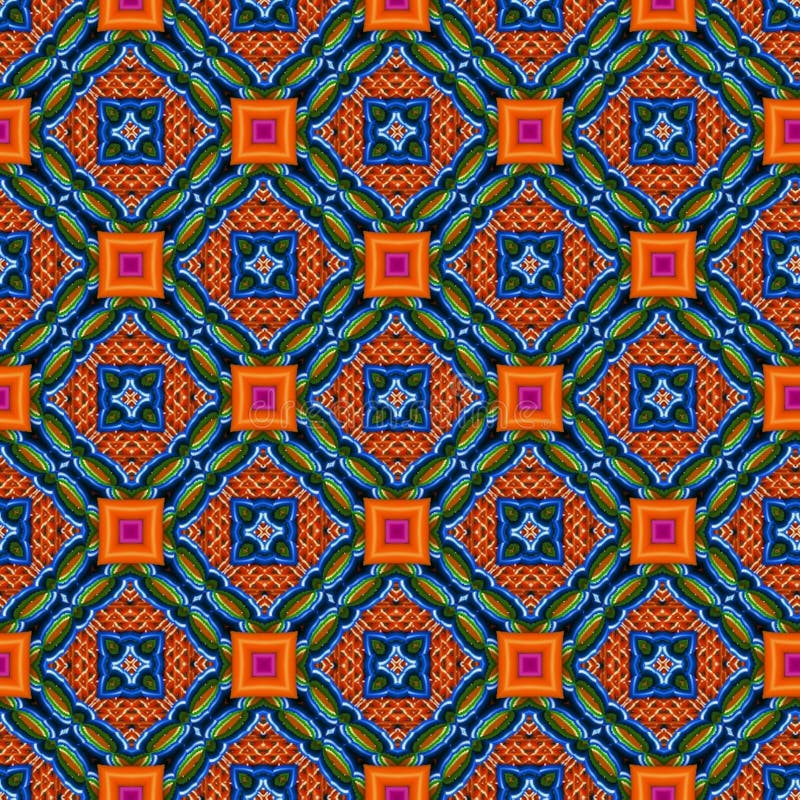 Olorful Symmetrical Repeating Patterns for Textiles, Ceramic Tiles