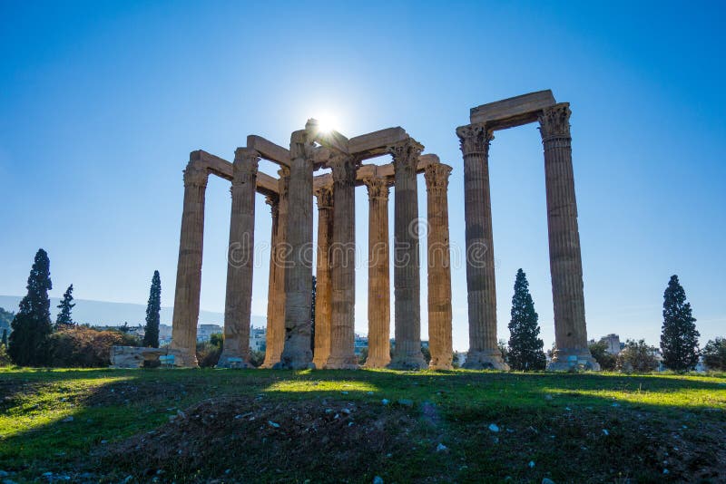 Olympian zeus ναών της Αθήνας E στοκ φωτογραφίες