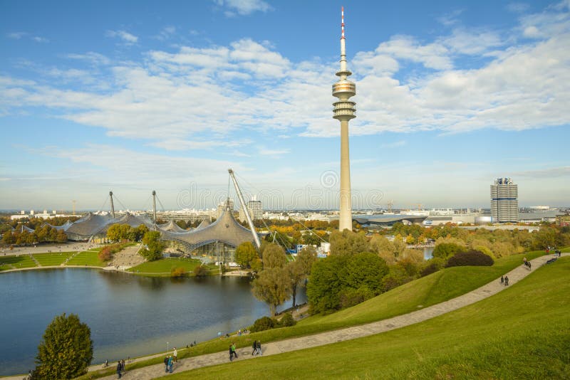 The Olympia-Tower is located directly in the former Olympic Village and, thus, it is surrounded by extensive green areas and provides a multifaceted range of sports and leisure facilities. The Olympic Tower German: Olympiaturm in the Olympic Park, Munich was built for the 1972 Summer Olympics. It has an overall height of 291 m and a weight of 52,500 tons. Pillar column garden stock images, royalty-free photos and pictures