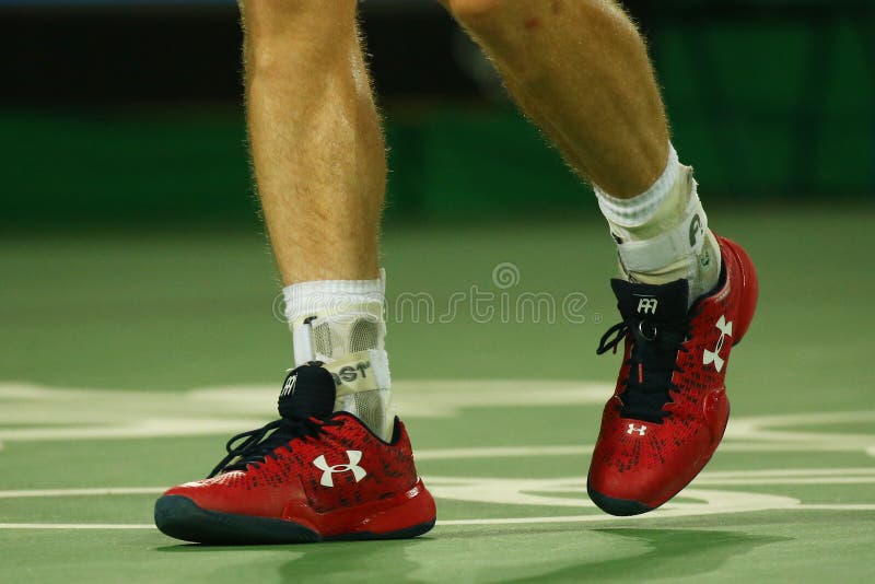 Olympic Champion Andy Murray of Great Wears Custom Under Armour Tennis Shoes during Men`s Singles Final of the Rio 2016 Editorial Photography - Image of championship, custom: 81359072