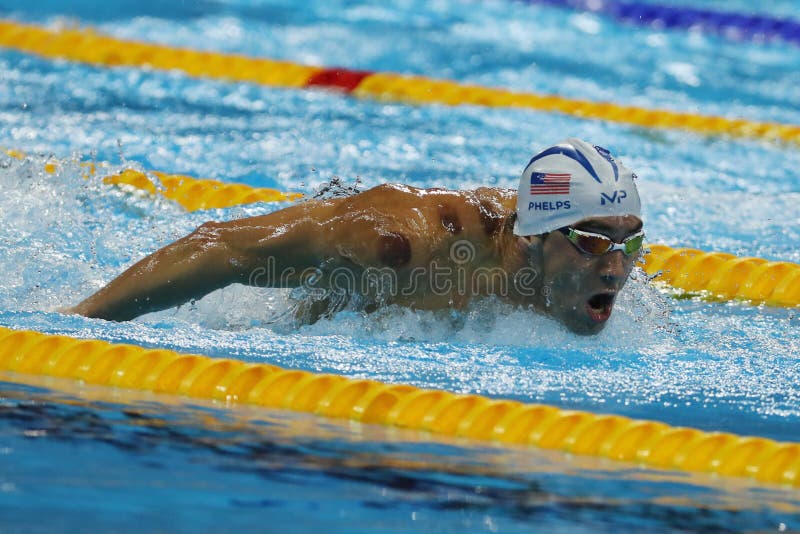 Olympic champion Michael Phelps of United States swims the Men`s 200m butterfly Heat 3 of Rio 2016 Olympic Games