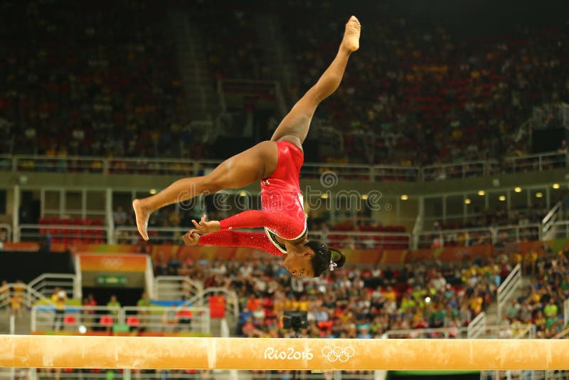 Olympic champion Simone Biles of United States competes at the final on the balance beam women`s artistic gymnastics at Rio 2016