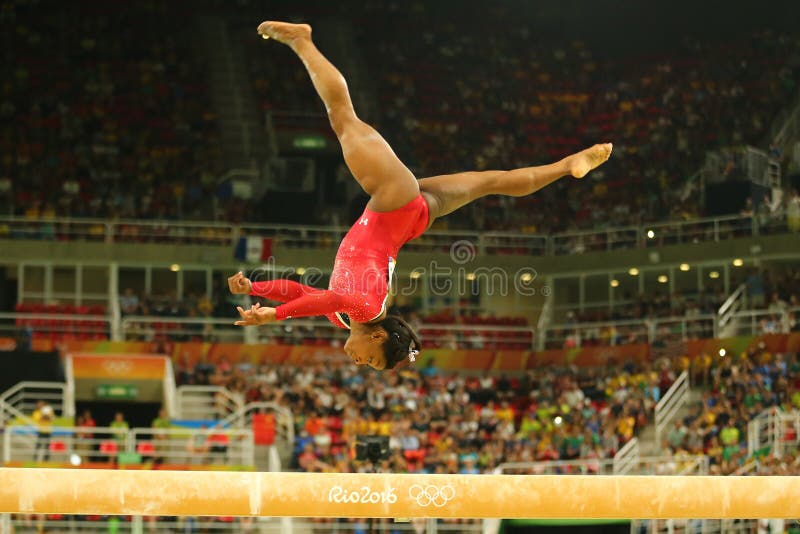 Olympic champion Simone Biles of United States competes at the final on the balance beam women`s artistic gymnastics at Rio 2016
