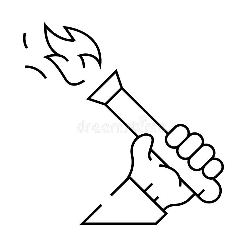 Olympic Torch Line Icon Vector Illustration Black Stock Illustration Illustration of outline