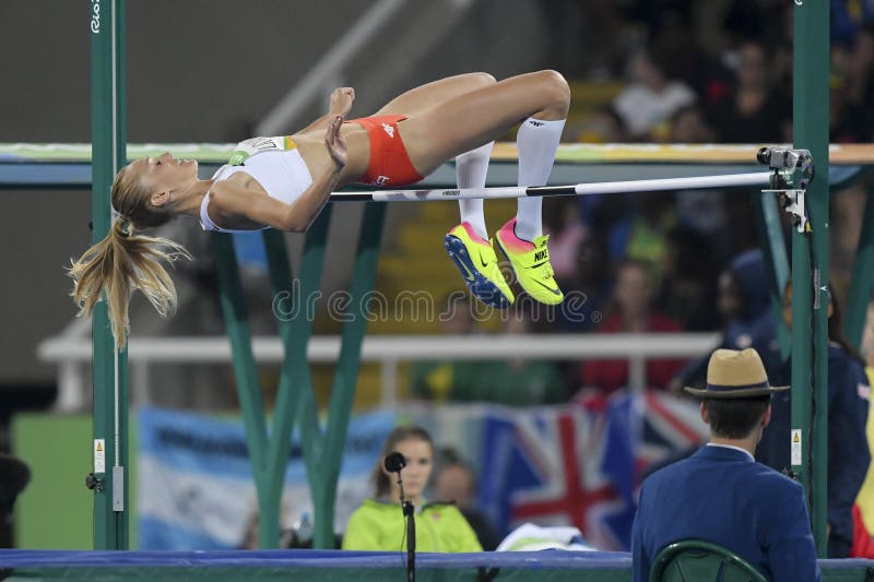 Rio de Janeiro, Brazil - august 20, 2016: LICWINKO Kamila (POL) during womenÂ´s high jump in the Rio 2016 Olympics Games. Rio de Janeiro, Brazil - august 20, 2016: LICWINKO Kamila (POL) during womenÂ´s high jump in the Rio 2016 Olympics Games