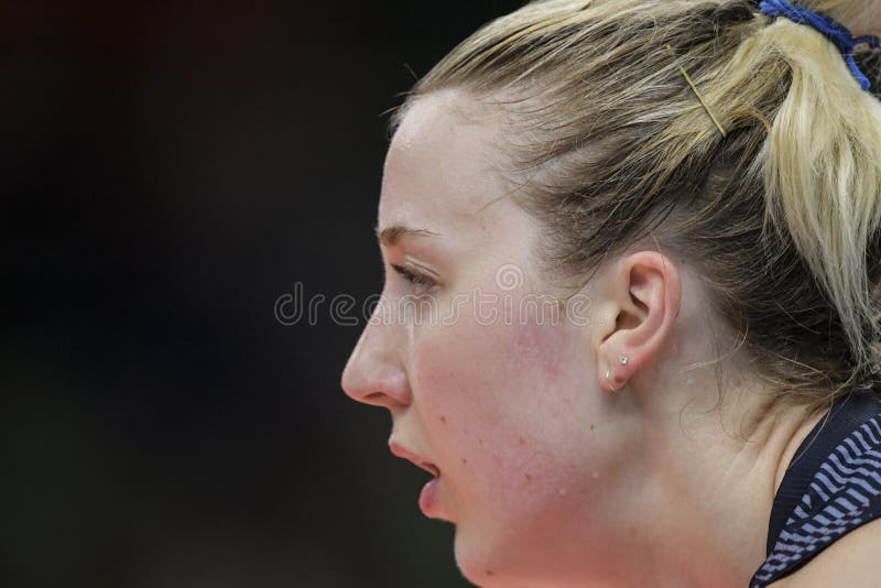 Rio de Janeiro, Brazil - august 20, 2016: HILL Kimberly (USA) during women's Volleyball,match Nederland and USA in the Rio 2016 Olympics Games. Rio de Janeiro, Brazil - august 20, 2016: HILL Kimberly (USA) during women's Volleyball,match Nederland and USA in the Rio 2016 Olympics Games