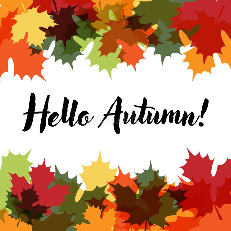 Olá! Autumn Beautiful Decorative Background ilustração stock Olá! Autumn Beautiful Decorative Background ilustração stock