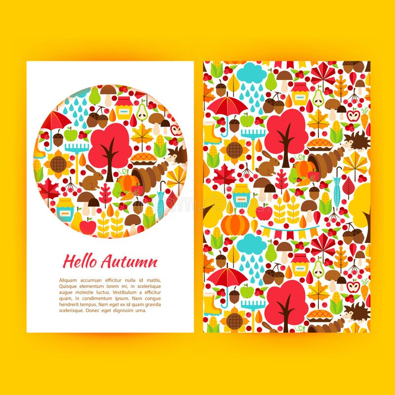 Olá! Autumn Flyer Template ilustração do vetor Olá! Autumn Flyer Template ilustração do vetor