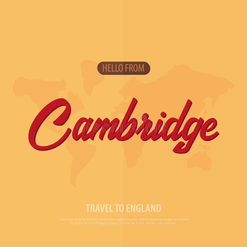 Olá! de Cambridge Curso a Inglaterra Cartão turístico Ilustração do vetor ilustração do vetor Olá! de Cambridge Curso a Inglaterra Cartão turístico Ilustração do vetor ilustração do vetor