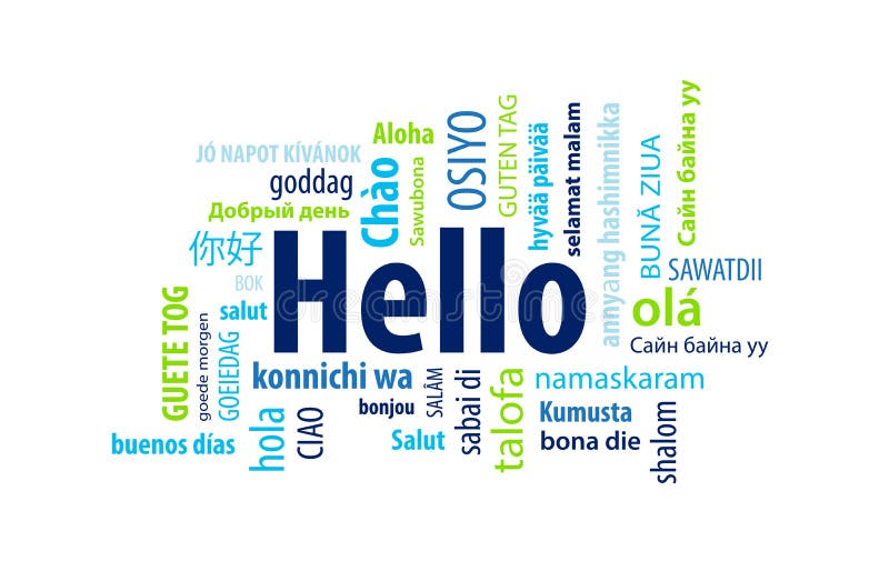 Olá Nuvem de Palavras ilustração do vetor