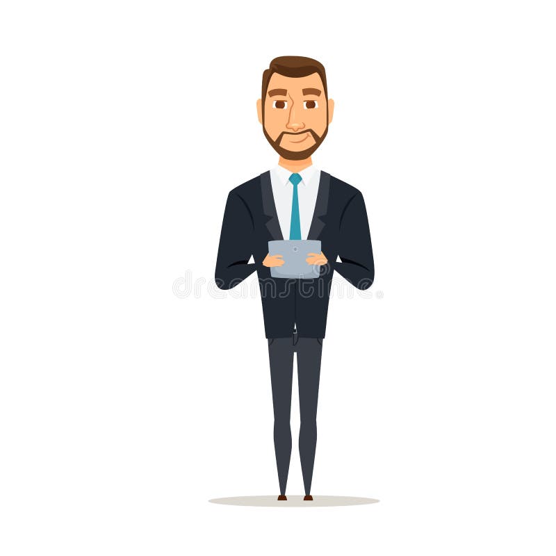 Om de afaceri care utilizează tablete stock illustration