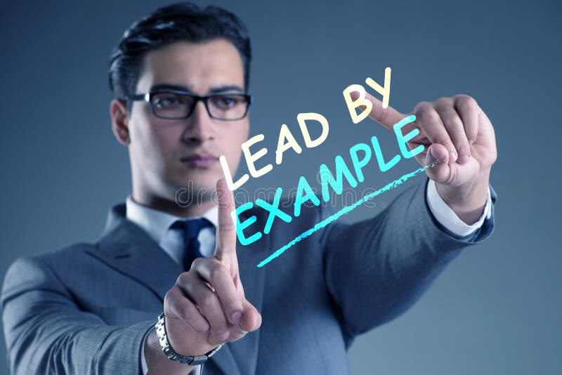 Om de afaceri în frunte după concept royalty free stock image