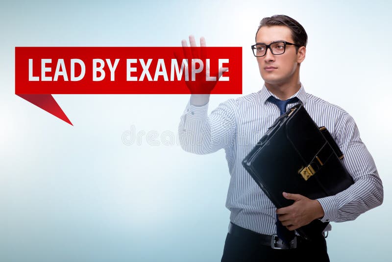 Om de afaceri în frunte după concept royalty free stock image