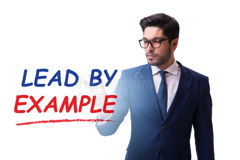 Om de afaceri în frunte după concept stock photo