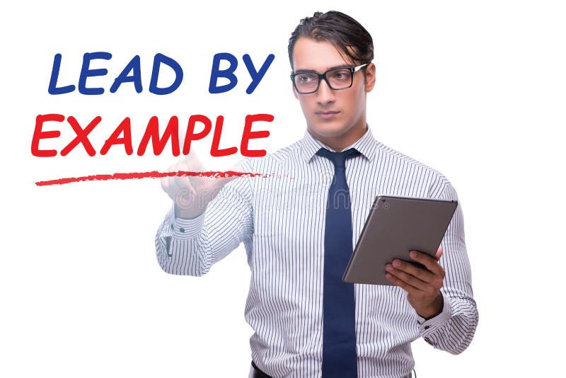 Om de afaceri în frunte după concept royalty free stock image