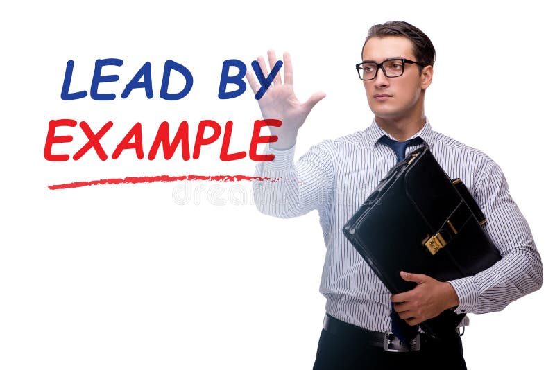 Om de afaceri în frunte după concept stock photo