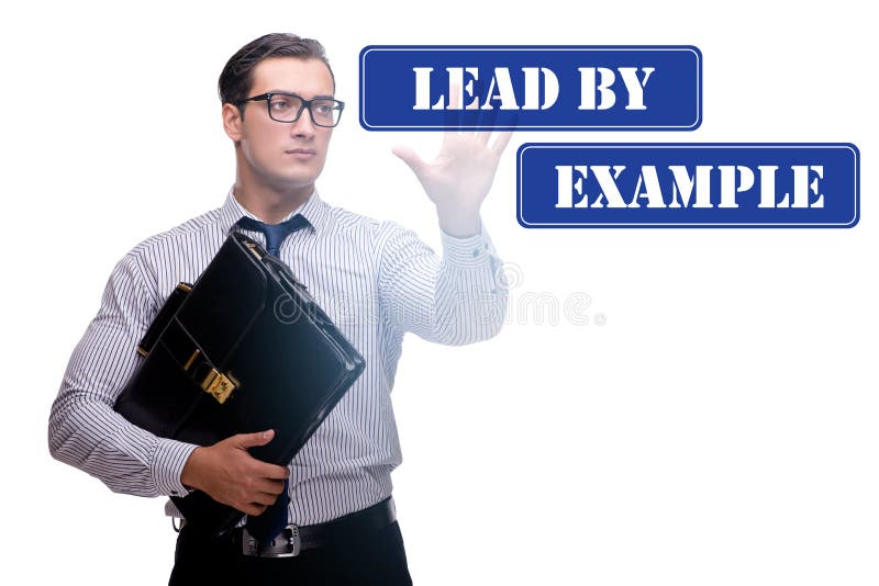 Om de afaceri în frunte după concept stock photography