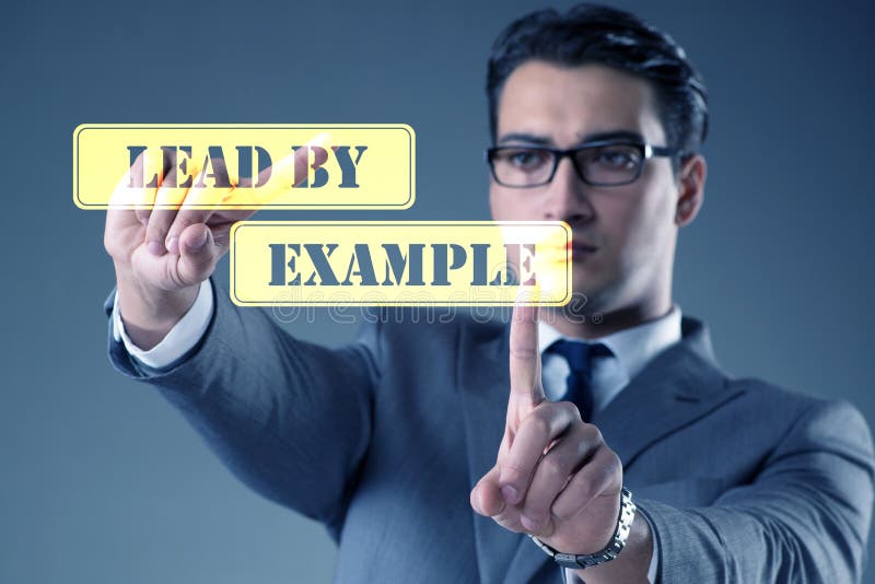 Om de afaceri în frunte după concept royalty free stock photo