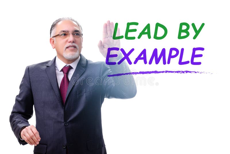 Om de afaceri în frunte după concept stock images