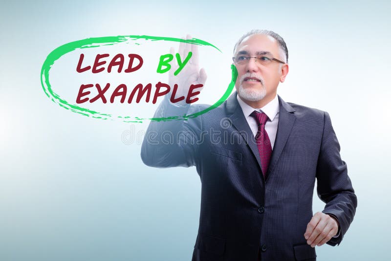 Om de afaceri în frunte după concept royalty free stock image