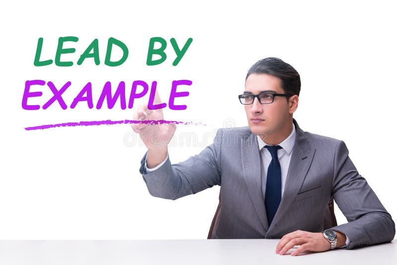 Om de afaceri în frunte după concept royalty free stock photos