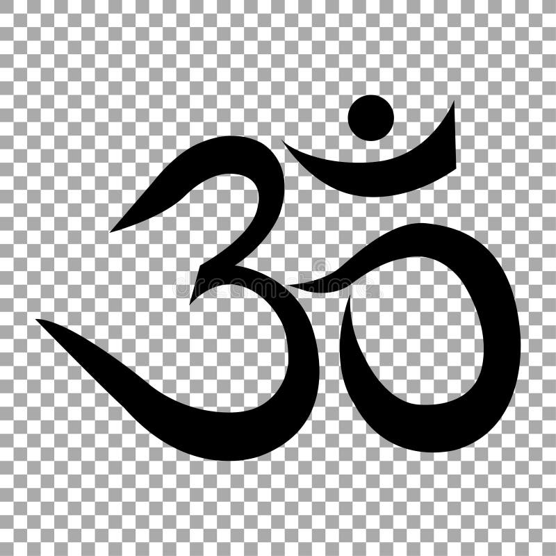 Om- eller auktoritetstecken som är isolerade på genomskinlig bakgrund. symbol för buddismen och hinduismens religioner ikon