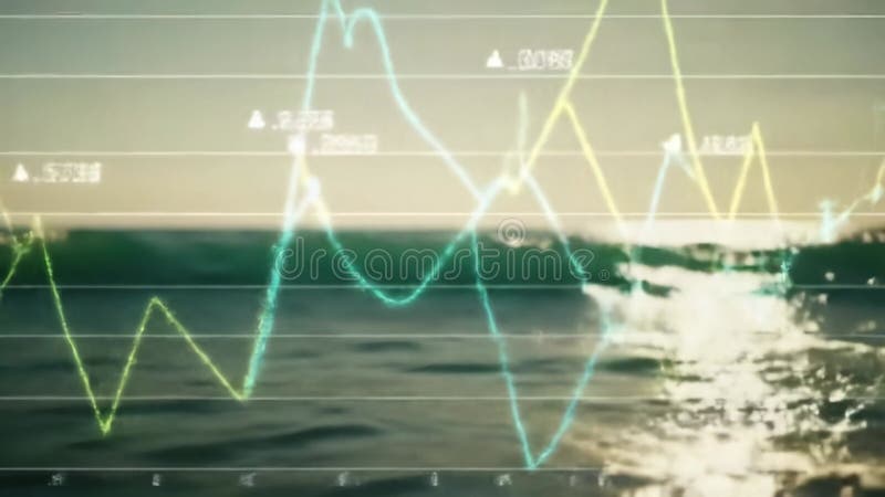 Om havsvågmönster med detaljerade diagram och dataanalys royaltyfri illustrationer