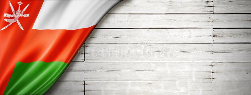 Oman flag on old white wall banner royalty free stock images