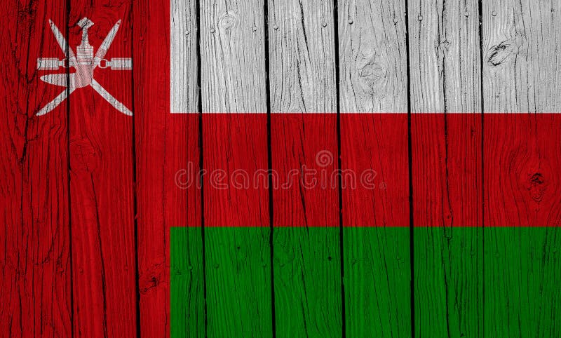 Oman Flag Over Wood Planks royalty free stock images