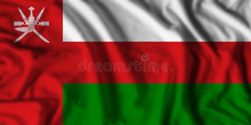 Oman flag realistic waving royalty free stock photo