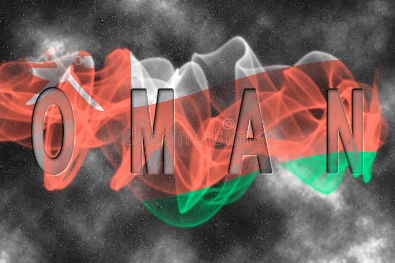 Oman Flag with Starry Background stock image
