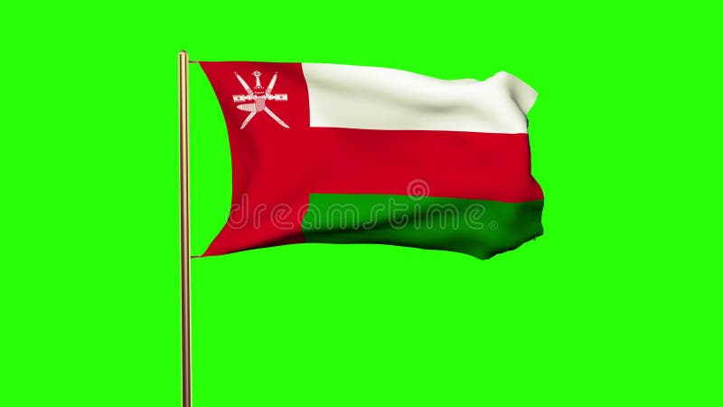Oman Flag Waving in the Wind. Green Screen, Alpha Stock Video - Video of  government, design: 55899779