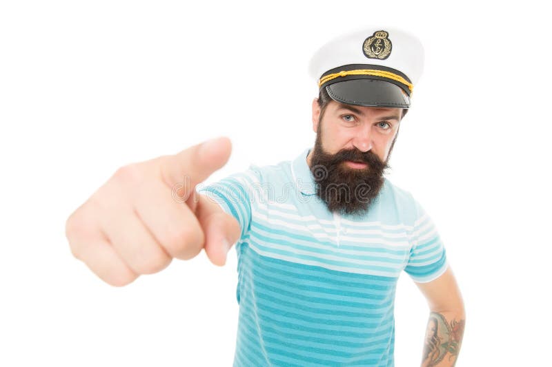 Ombord v? lkomnande Skäggig mankapten av skeppet Havskryssning f? r dublin f? r bilstadsbegrepp litet lopp? versikt f? r sommarterrit royaltyfria bilder