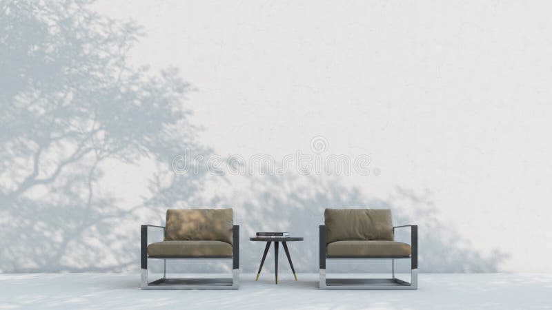 Ombre d'arbre sur le mur et la chaise illustration de vecteur