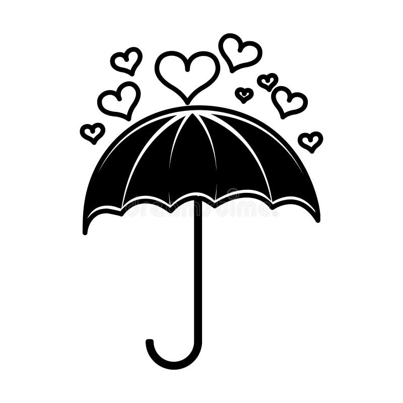 Ombrello con l'icona dei cuori royalty illustrazione gratis Ombrello con l'icona dei cuori royalty illustrazione gratis