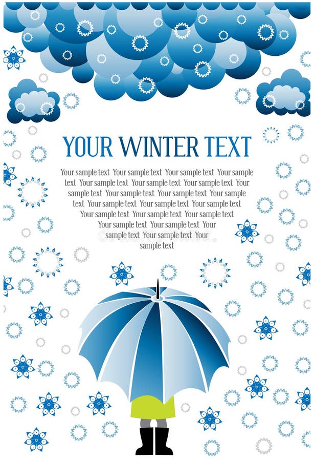 Vector of winter snow umbrella. Vector of winter snow umbrella