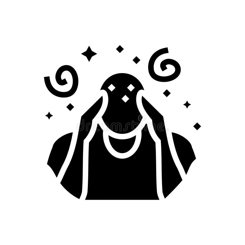 Omdlenie choroba rozjaśnienia Objawy glif ilustracja wektora ilustracja wektor