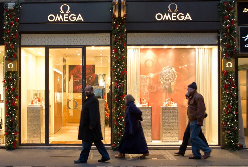 Omega shop in Milan stock image