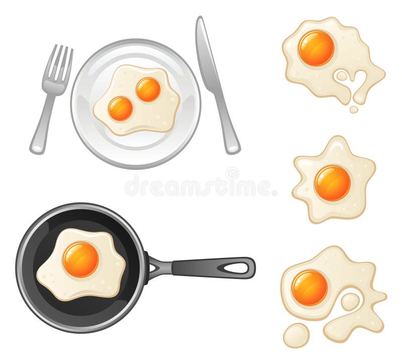 Omelet on frying pan stock vector. Illustration of breakfast 98504834