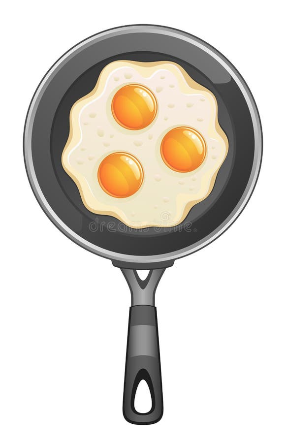 Omelet op pan vector illustratie. Illustration of ontbijt 98504834