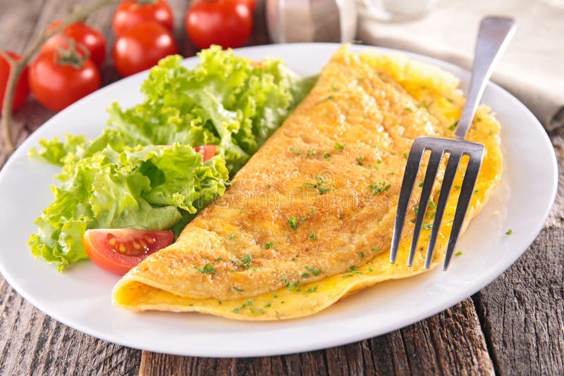 Omelet and salad stock photo. Image of diet, eating, omelet - 54137190