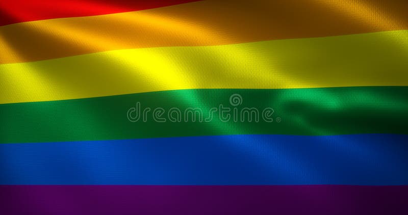 Omni Flag, Omnisexual Pride Flag with Waving Folds, Close Up View, 3D ...