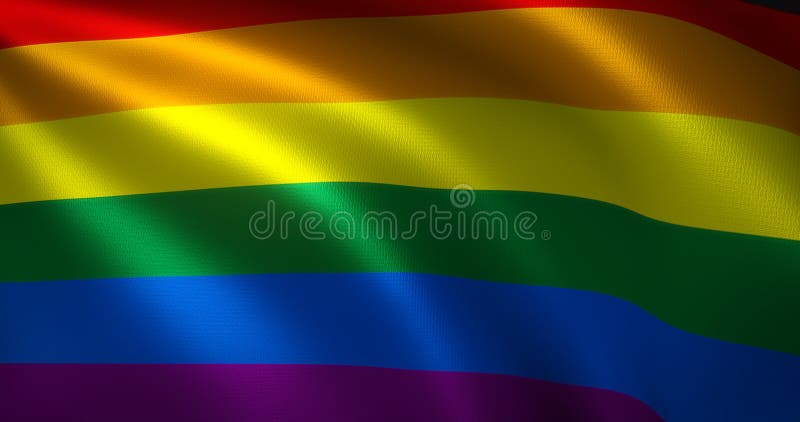 Omni Flag, Omnisexual Pride Flag with Waving Folds, Close Up View, 3D ...