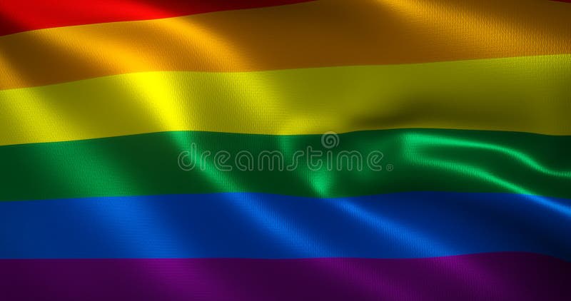 Omni Flag, Omnisexual Pride Flag with Waving Folds, Close Up View, 3D ...