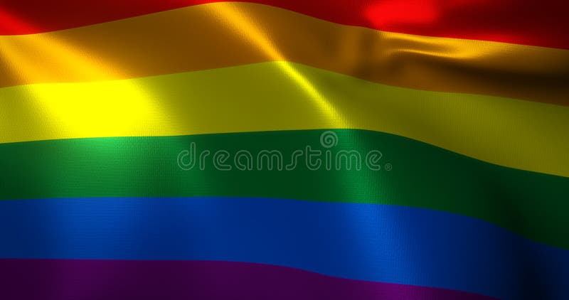 Omni Flag, Omnisexual Pride Flag with Waving Folds, Close Up View, 3D ...