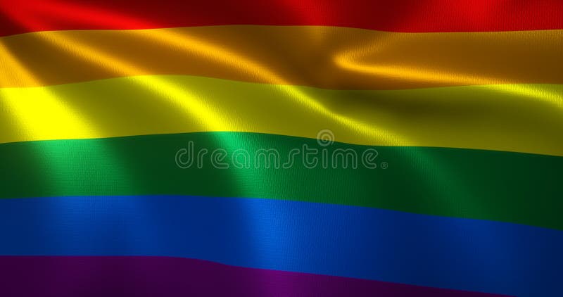 Omni Flag, Omnisexual Pride Flag with Waving Folds, Close Up View, 3D ...