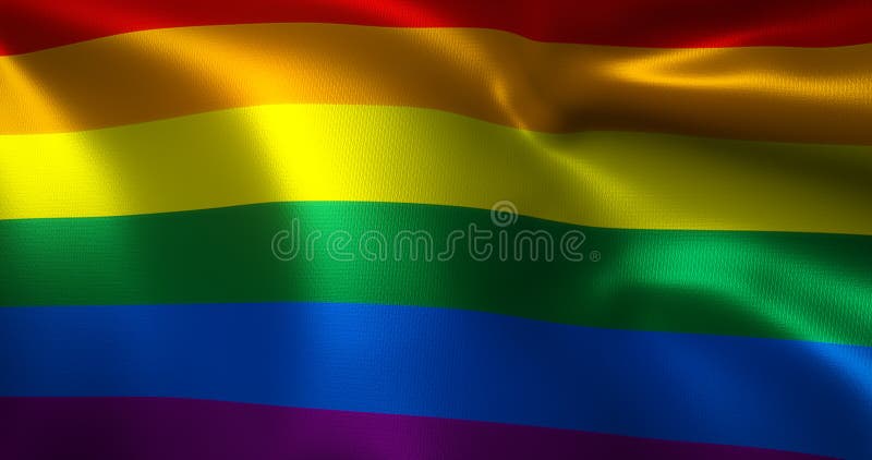 Omni Flag, Omnisexual Pride Flag with Waving Folds, Close Up View, 3D ...